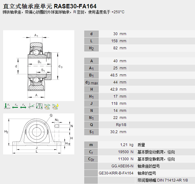 鑫宙國(guó)際貿(mào)易(上海)有限公司進(jìn)口RASE30-FA164軸承參數(shù)資料